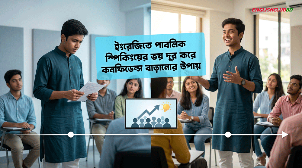 A Bangladeshi student gaining public speaking confidence in the After SSC English Course by English Club BD